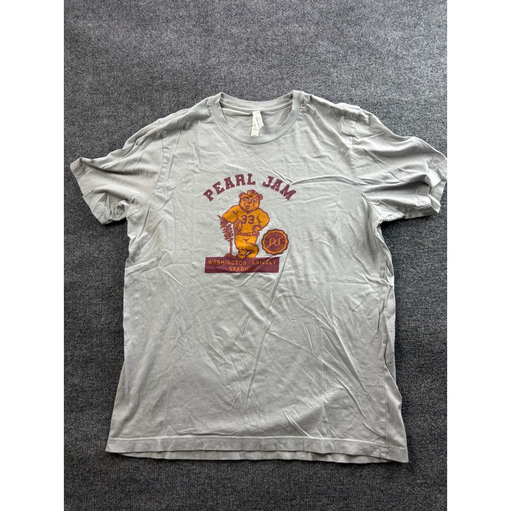 Pearl Jam T-Shirt Mens XL Gray Washington-Grizzly Stadium Missoula MT Setlist